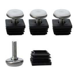 sourcingmap Adjustable Leveling Feet 25 x 25mm Inserts Furniture Table Glide 4 Pcs