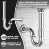 Universal Sink Siphon Set, Chrome Pop-Up Drain Fitting with Overflow,