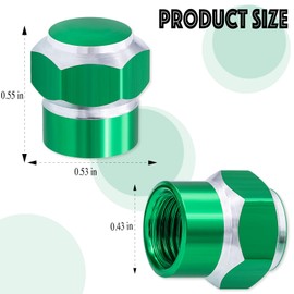 MEAJOO 4PCS Car Tire Valve Stem Caps, Corrosion Resistant Leak-Proof, Aluminum Alloy Wheel Valve Covers with Rubber O-Ring, Universal for Cars, SUV, Trucks, Bikes, Motorcycles, Bicycles(Green)