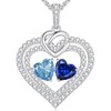 LOUISA SECRET Mothers Day Gifts for Mom, Sparkling Double Heart