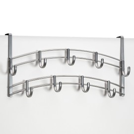LYNK Professional® Home™ Over Door Hooks Rack - 9 Hook Over Door Hanger - Over Door Towel Rack - Hanging Towels or Clothes - Bathroom, Bedroom or Laundry Room - Lifetime Ltd. Warranty - Platinum