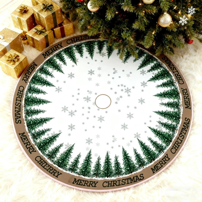 Christmas Christmas Tree Skirt 36 Inch, Snowflake Winter Holiday Tree
