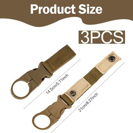3 Pcs Webbing Water Bottle Buckles, Portable Nylon Water Bottle Holder Three Colours Hanging Water Belt, Multifunctional Water Bottle Holder for Outdoor Tactical Cycling Camping Hiking Traveling