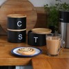 Harbour Housewares Stackable Tea Coffee Sugar Canisters with Bamboo Lids