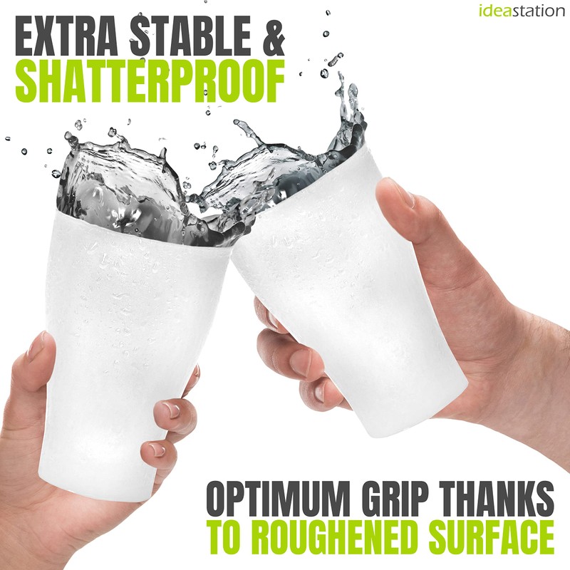 idea-station Plastic Cups 12 x 450 ml - Transparent -