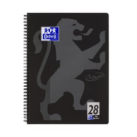 Oxford Touch College Notepad A4 Squared with Double Margin 80 Sheets Black