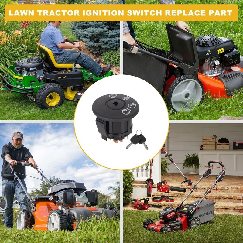 Narcilors Lawn Mower Tractor Ignition Switch with 2 Keys 4
