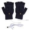 USB Warmer Heated Gloves Flip Half Fingerless Electronic Knitted Hand