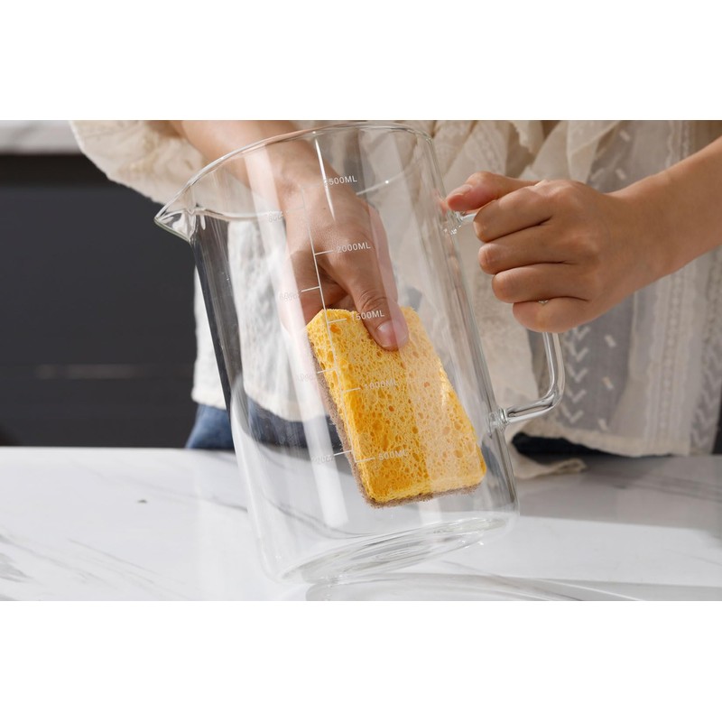 Glass Water Pitcher with Scale Line, Dinner Table jug, Large