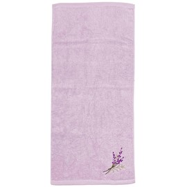 Senko 64716 S.D.S Lavender Towel, Approx. 13.0 x 29.5 inches (33 x 75 cm), Purple, Flowers, Embroidered, Made in Japan