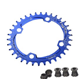 UPANBIKE Bike Chainring Bicycle Narrow Wide Chainring Oval Shape Single Chain Ring 104mm BCD Four Sizes(36T,Blue)