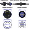 Outdoor Stage Lights Cable Wire,1m/3.3ft 3 Pin 13AWG 2.5mm2 Power