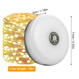 Litinliv 10 m Portable Camping Lamp, Camping Fairy Lights, Rollable, Waterproof Stowable Fairy Lights, USB Charge, Portable Camping Lamp, Camping Light Chain, for Camping, Yard and Hiking