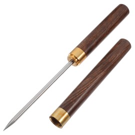 Ciieeo Stainless Steel Ice Tool Triple Head Chisel for Bartending Sculpting Tool Portable Wood Handle