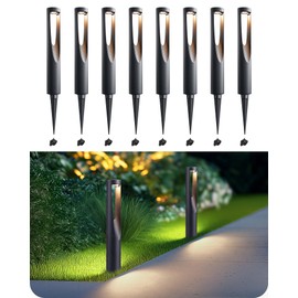 EDISHINE Low Voltage Landscape Lighting, 12-24V 2W 150LM 3000K Outdoor Landscape Light with Connectors, Waterproof Electric LED Pathway Walkway Driveway Lights Wired for Yard Garden, CRI80 8 Pack