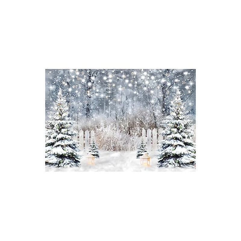 OFILA Winter Wonderland Backdrop 10x8ft Winter Snow Backdrop Snowflakes Forest