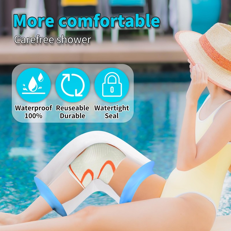 Knee Cast Cover for Shower Large Size, KT1180-L Waterproof Knee