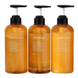 Bathroom Dispenser 3-Piece Refill Container Yellow Hotel Bathroom Supplies Bathroom Dispenser / 욕실 디스펜서 3종 리필용기 노랑 호텔욕실용품 욕실디스펜서