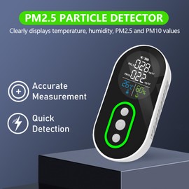 LSENLTY PM2.5 air Quality Monitor, high-Sensitivity PM2.5 Sensor air Detector, Real-time Monitoring of PM2.5/PM10/temperature and Humidity, Suitable for Home and Office