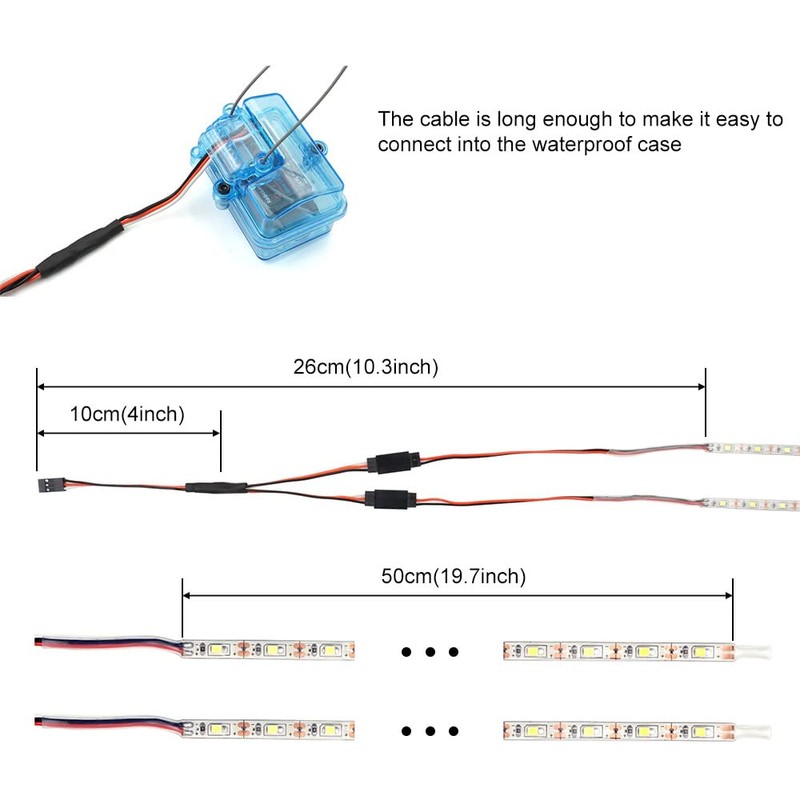Waterproof LED Light Strips for RC Cars Trucks Airplanes Boats