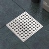 Yaseingoo 4 Inch Square Shower Drian with Flange-SUS 304 Stainless