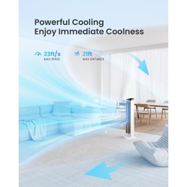 PNTCK Fans That Blow Cold Air Tower Fans Air Cooler for Bedroom, Office, Small Room - Portable Evaporative Air Cooler with Ice Packs, 12H Timer, 3 Speeds, 4 Modes, 20FT Remote, 80° Oscillating