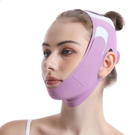 JEYORZY 1 Pcs V-Linien Gesichtsmaske, Wiederverwendbare Doppelkinn Entferner Lifting-Maske, Gesichts-Schlankheitsgurt, V-förmige Lifting Bandage, Doppelkinn Reduzierer, für schlaffe Gesichtshaut