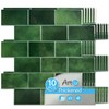 Art3d Peel and Stick Green Wall Tiles – 12"x12" Thicker