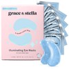 grace & stella Award Winning Under Eye Mask Reduce Dark Circles, Puffy Eyes, Undereye Bags, Wrinkles, Gel Under Eye Patches, Nurse Gifts, Vegan Cruelty-Free Self Care (6 Pairs, Blue)