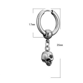 2 Pieces Skull Hoop Earrings Satanic Earrings for Women Men Stainless Steel Skull Earrings Punk Bavant Style Earrings for Men Women Stainless Steel