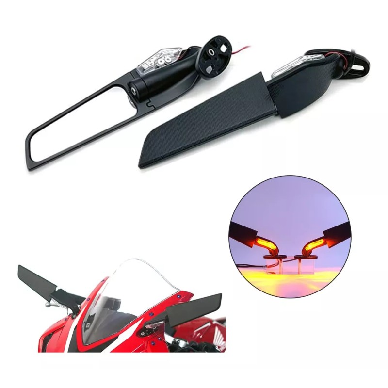 BOBOJIIIER Espejo Retrovisor Con Luz De Giro Led, 2 Piezas