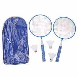 Kids Badminton Racket Set Lightweight Easy Grip Badminton Racquets for School Outdoor Backyard Games Blue