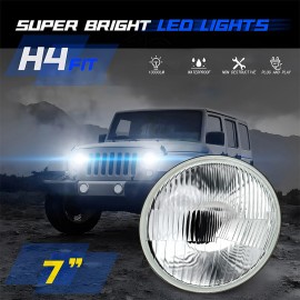 Bricologht Pair 7inch Round Led Headlights For TOYOTA LAND CRUISER FJ40 FJ60 J80 1965-1985
