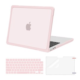 MOSISO Compatible with MacBook Air 13 inch Case 2025 2024 2023 2022 M4 A3240 M3 A3113 M2 A2681, Soft TPU Bumper Hard Shell&Keyboard Skin&Screen Film for MacBook Air 13.6 inch Case, Chalk Pink