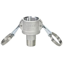 TOYOX 633-BB-1/2-AL Cam Lock Coupler, Male Thread, For Plant Plumbing and Various Machines, 1/2-Inch, Aluminum Alloy