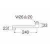 SANEI MA1110-61X2-16 Square Water Spout Pipe Length 9.4 inches (240
