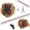 Brown Claw Clip Messy Bun Hair Piece Wavy Chignon Ponytail(6