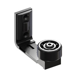 CCJH Adjustable Sliding Door Floor Guide, Universal Style,Wall Mounted Barn Door Floor Guide Roller Bottom Bracket, Suitable Door Thickness 2.5cm-6cm, Black