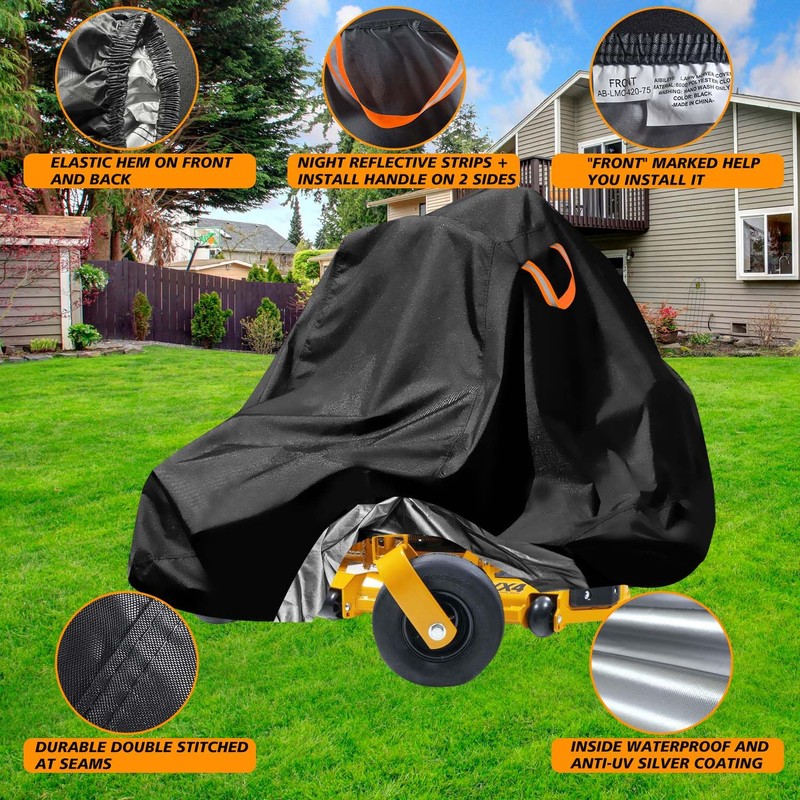 Zero-Turn Lawn Mower Covers,Waterproof Outdoor Riding Mower Cover,Fits up to