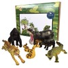 Lello & Monkey Safari Animal Toy Figures - Solid plastic