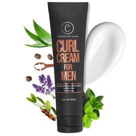 Controlled Chaos Crema Curl Para Hombres - Crema Para Peinar El Cabello Para Cabello Ondulado Y Rizado Con Manteca De Karité, Aceite De Jojoba, Aceite De Coco, Añade Suavidad, Anti-Frizz, Crema Curl S