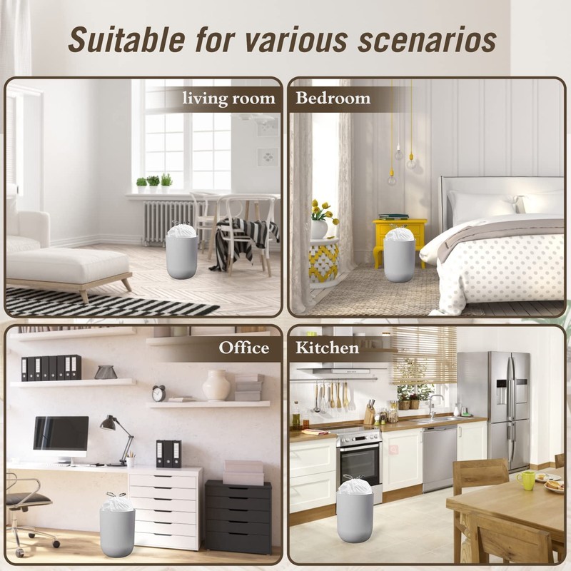 8 Gallon Trash Bags Drawstring, Strong Medium Kitchen Garbage Bag