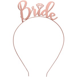 Bride Headband Tiara Rose Gold - Bridal Shower, Bachelorette Party , Tiara Headband Hdbd(Dmd Bride)RG Glt
