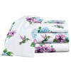 Collections Etc Humming Bird Floral 4-Piece White Sheet Set