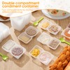 Blushtier 50 Set Double Compartment Condiment Containers with Lids Spoons