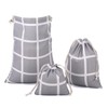 Amoyie Drawstring Organiser Bag Set 3 pcs, Canvas Fabric Pouch