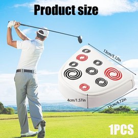 Mallet Putter Headcover, Golf Putter Head Covers with Premium Design, 13cm x 12cm x 4cm, White, Ideal for Odyssey 2 Ball Putters Cover, Travel and Golf Course Use