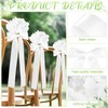 24 Set Wedding Aisle Decorations for Ceremony Chairs with Ribbon