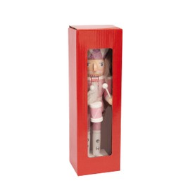 Ciao Christmas Nutcracker Toy Soldier Drummer (24 cm) Wooden Glittery Decoration, Pink/White