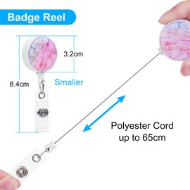 Vicloon ID Card Holder with Clip, Pack of 2 ID Card Holder Yo-Yo and ID Card Holder, Transparent PVC ID Card Holder, Retractable ID Card Holder, Ink Painting Design, for Keys, ID Card Holder